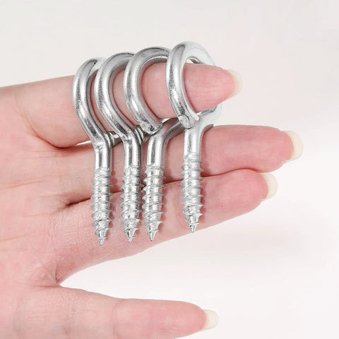 Heavy Duty 10 Pack 2.2 Inch Eye Hooks M5 Screw Eye Bolts Load Bearing 150 Pounds For Indoor And Outdoor Use Zinc Plated Carbon Steel