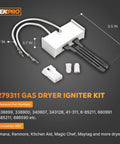 Gas Dryer Repair Kit With 279311 Igniter 338906 Flame Sensor And 279834 Valve Coil for Whirlpool Kenmore Maytag Amana