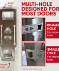 Portable door lock with multi-hole design for larger and standard bolts, enhancing security; Door Lock For Extra Security And Privacy While Traveling Portable Travel Lockdown Prevent Entry And Keep Your Family Safe Red Ideal For Hotels Dorms Apartments And Bedrooms On The Go Easy To Use Yet Durable Travel Essential Safety Gear.