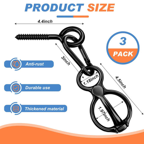 Three Set Stainless Steel Horse Tie Rings With Eye Bolts And Snaps Safe Restraint Gear For Daily Tack Use Horse Training Equipment