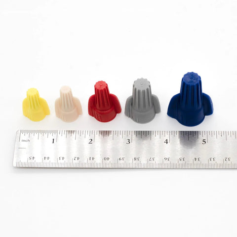 Pro Level Winged Twist Wire Connector Assortment 80 Piece Color Coded Electrical Wire Nut sizes with ruler.