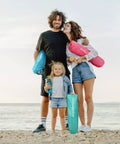 Family holding Low Beach Chair With Mesh Back And Cup Holder, Foldable Camp Chair For Outdoor Use on the beach