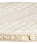 Close-up of a single wood connector from 150 Pack Beech Wood Biscuit Connectors Size 0 Five Eighths Inch By One Seven Eighths Inch For Furniture Cabinets And Trim Joints A Go-To Solid Wood Joining Solution With Moisture Resistant Jar Keeps Biscuits Fresh