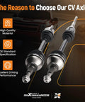 Pair Front CV Axle Shafts Assembly For Ford Escape And Lincoln MKZ AWD Direct Fit Replacement showing dual axles, quality design.
