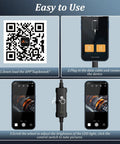 Endoscope Camera With Light 1920P HD Borescope For Pipes Engines And Tight Spaces 2.0MP CMOS Sensor 70 Degree Wide Angle 8 LED Lights Lets You See Clear In Dark Areas For Home Plumbers Mechanics app setup on smartphone