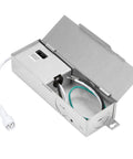 2 Inch Recessed LED Downlight With Premium Anti Glare Trim, 600 Lumens Bright White Glow, 5 Tunable CCT Options For A Sleek Home Lighting Setup Today, installation box with wires.