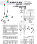Product image for Plug And Play LED Andon Light With Remote Selector Switch Box, including specifications and dimensions.