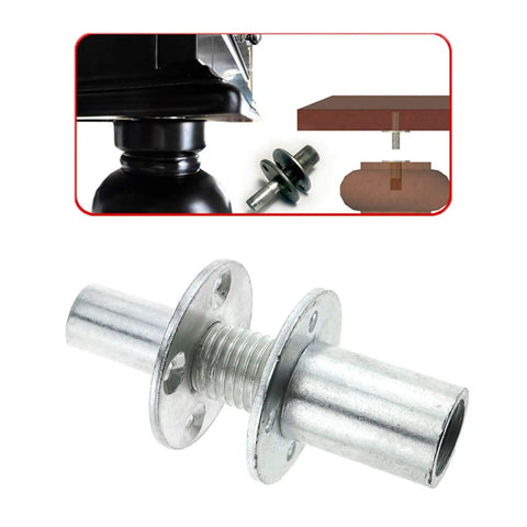 Top Shelf M20 Screw In Tee Nuts With Brads For Wooden Bed Frames And Furniture Hardware Connectors Made From Rust Proof 304 Stainless Steel With Bolts Included Ready To Go, close-up view of stainless steel connector.
