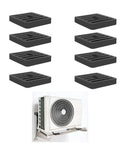 Eight Pack Mini Split Anti Vibration Rubber Pads for outdoor condenser and heat pump systems, shown with HVAC unit.