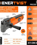 Beast Oscillating Multitool Kit 4.2 Amp 5 Degree Oscillation, Six Variable Speeds, 33-Piece Tool Accessories Shown
