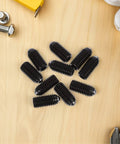 10Pc Carbon Steel Hex Head Ball Plunger Screws Black Spring Loaded Positioning Grubs For Tools And Fixtures laid out on wood.