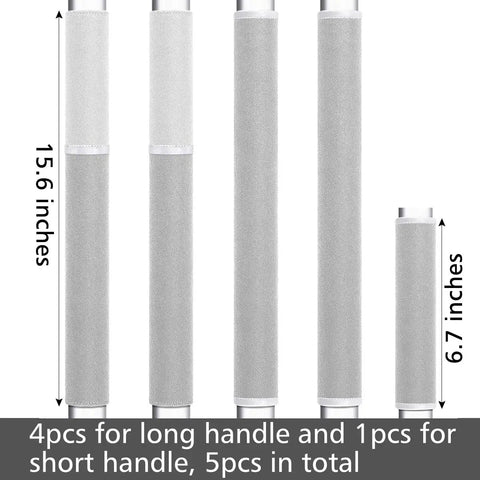 Five Piece Fridge And Microwave Door Handle Covers No Sweat Washable Without Fading Keeps Handles Smudge Free Gray