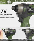 17V Brushless Cordless Screwdriver Drill Set With 140Nm Impact Driver And 55Nm Drill 3 Speed Modes Two Batteries Led Work Light Quick Charge Ergonomic Lightweight Build For Fast Home Projects A Real Workhorse.