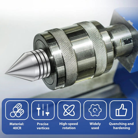 MT2 Tailstock Live Center For Wood Lathe Beefy Heavy Duty Steel Live Revolving Center With 60 Degree Ball Bearing Precision High Speed Turning CNC Compatible Lathe Accessory For Metal And Wood