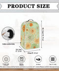 Cute Green Daisy Print Blender Dust Cover With Fingerprint Protection For Stand Mixer Or Coffee Maker featuring size details.