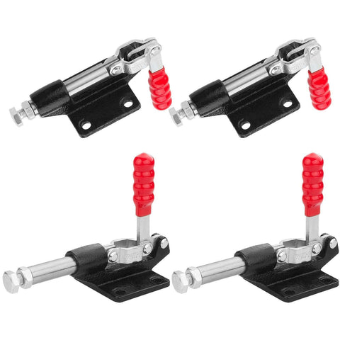 Four Pack 32mm Toggle Clamps With Quick Release, Beefy 500 Lbs Holding Capacity, Adjustable Stroke, 180 Degree Handle