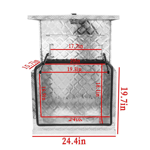 Heavy Duty Aluminum Generator Enclosure With Badass Weather Shield Secure Safety Lock Assembly And RV Ready Build for outdoor gear, 24.4in x 19.7in.