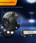 12 Inch 72W LED Light Bar Kit With 2 Pack 4 Inch 18W LED Pods Off Road Wiring Harness 16AWG 3 Leads For Truck SUV ATV UTV Golf Cart Boat With 2 Years Warranty, 45° adjustable bracket