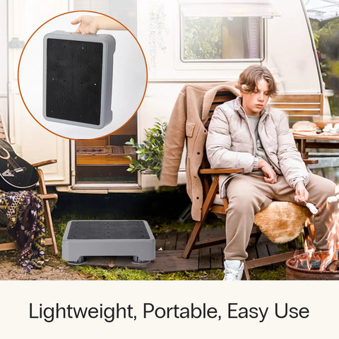 One Step Stool With Non Slip Wave Traction, 3.4 Inch Rise near camper with people, ideal for wet surfaces