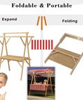 Built Tough Wood Roll Out Food Cart On Wheels With No Sweat Assembly For Street Vendors And Farmers Markets, foldable design shown.