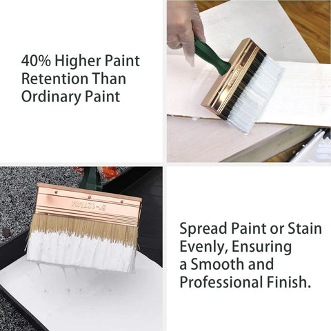 Using Pro Grade Deck Stain Brush Set 3 Pack Large 4 Inch 5 Inch 6 Inch With Threaded Extension Hole For Smooth Wood application.