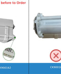 Comparison of two washer pump motors, CK900162 and CK900163, highlighting correct model for DP040-018 Washer Drain Pump Motor Replacement.