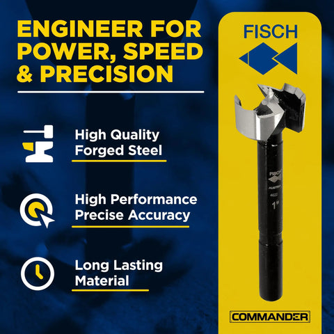 Tough As Nails Forstner Drill Bit Set Forged Steel Center Points For Hella Smooth Woodworking And Precision Hole Drilling featuring a 1 inch bit.