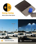 Ridiculously Bright 200W LED Parking Lot Light 28000 Lumens 5000K Shoebox Style Light with Dusk to Dawn Sensor