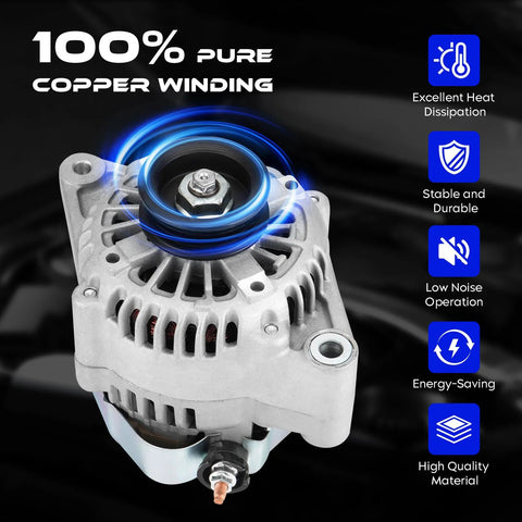 High Output 80 Amp 12V Alternator Replacement For 3.4L Toyota 4Runner, Tacoma, And Tundra Fits 1999 To 2004 Models, CW Rotation
