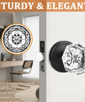 5 Pack Crystal Glass Passage Door Knobs Set With Flat Black Zinc Alloy Rosettes Nonlocking Interior Door Handles