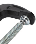 Close-up of Heavy Duty 4 Inch C Clamp Made From High Carbon Steel With Sliding T Handle for secure woodworking and welding.