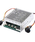 DC Motor Speed Controller With Digital Display And Reversible Drive For Industrial Automation And DIY Projects, 10V To 55V Input, 60A Capacity, Clear Speed Readout, Easy Direction Change, Rugged Circuit Board, metal housing, knob and switch