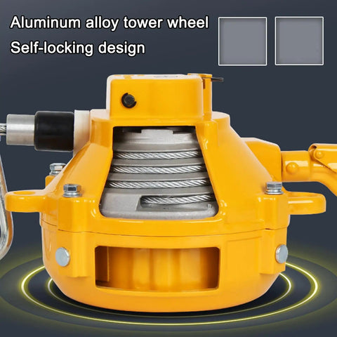 Heavy Duty Retractable Spring Balancer and Tool Holder with 1.5 Meter Wire Rope and Hook for Workshop and Auto Shop Adjustable Tension for 15 to 22 Kilogram Load Space Saving Hanging Equipment, aluminum alloy self-locking wheel