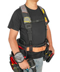 Tool Belt Suspenders With Magnetic Wristband For Framer Carpenter Electrician Worksite Ready All Day Comfort 4 Point Support