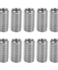 10 Pack Stainless Steel Thread Repair Inserts Set With M6 X 1 Female And M8 X 1.25 Male Threads, 15mm Length, Heavy Duty Sleeves Beef Up Industrial Hardware Repairs, Durable 303 Stainless