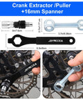 Crank extractor and 16mm spanner from All In One Bicycle Tire Repair Kit With Portable Pump Patch Kit Levers Wrench Chain Tool