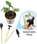 Mini Garden Tools Set 3 Piece Rake Trowel Shovel For Seedlings Bonsai Succulents And Terrariums with detachable heads