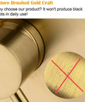 Close-up of Premium Brushed Gold Shower Faucet Set featuring smooth finish, demonstrating durability without black spots.