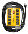Beefy 10 Outlet Heavy Duty Surge Protector Power Strip With Built In Circuit Breaker 15 Ft Extension Cord 2700 Joule Protection