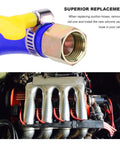 10 Ft 1/4 Inch ID High Performance Silicone Vacuum Tubing Hose installed in vehicle engine bay, blue color.