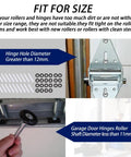 22Pcs Garage Door Quiet Hinge Sleeves And Shaft Gaskets Kit 11mm Inner Diameter 80mm Length Low Friction Durable Hinges For Smooth Open Close Maintenance, size guide