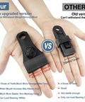 Comparison of Upgrade Large Tarp Clips Set With Heavy Duty Lock Grip Clamps to a standard version, showing size and strength differences.