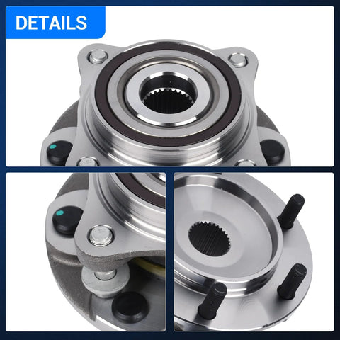 Six Lug Front Wheel Bearing And Hub Assembly For Toyota Tacoma 2005 To 2021 4WD 4Runner 2003 To 2021 FJ Cruiser detail view