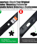 YTH22V46 Blades For Husqvarna 46 Inch Mower High Lift Blade Set With Easy 5 Star Mounting Pattern Replace 405380 532405380 chart