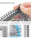 Shower Drain Hair Catcher And Strainer Cover for Stainless Steel and Silicone Drainage with non-slip silicone ring detail