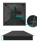 4x4 Wood Fence Post Cap 3.5x3.5 Inches Black, PP Plastic Waterproof UV Proof Keeps Posts From Cracking And Rotting, Fits 3.58x3.58 Inner Diameter, 24 Pack, Outdoor Weather Resistant Shield, showing a top and side view with dimensions