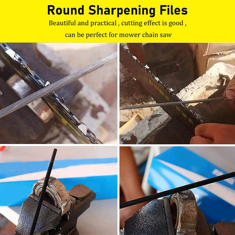 Three Sixteenth Inch Chainsaw File Set 12 Pack Pro Circular Chainsaw Sharpening Files For Fast Precise Cuts And Longer Blade Life