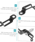 Hella Sturdy Invisible Furniture Connectors And Hidden Fasteners For Wardrobe Setup No Sweat Assembly showing black metal connector with screws.