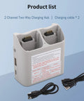 Two Way Charger With Storage For Neo Battery, 45W Rapid Dual Charging Hub with included cables, micro USB port visible