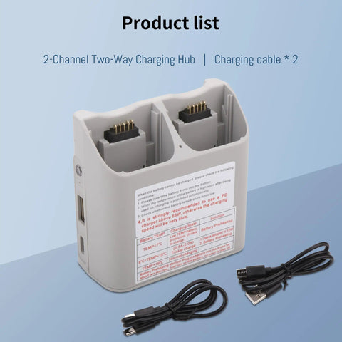 Two Way Charger With Storage For Neo Battery, 45W Rapid Dual Charging Hub with included cables, micro USB port visible